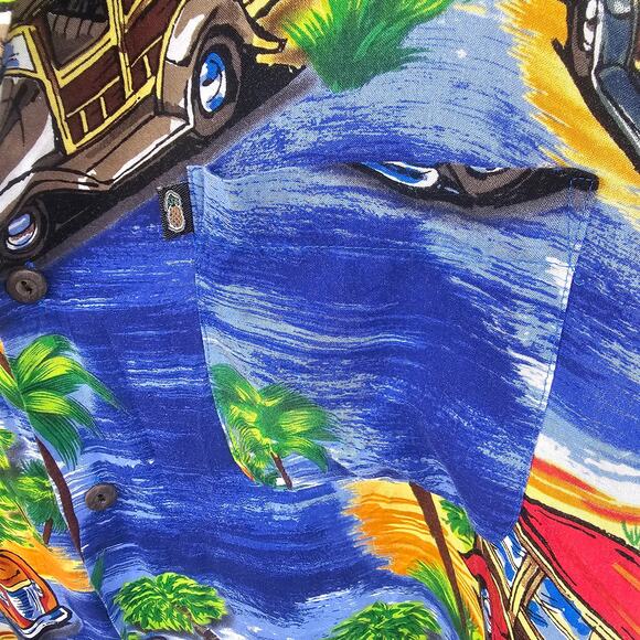 Vintage Pineapple Connection Rayon Hawaiian Shirt Made in Korea Size L - Picture 2 of 4